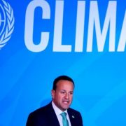 Taoiseach Leo Varadkar speaking at the UN New York Climate Summit about phasing out oil exploration